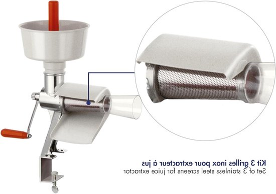 Inzetstukken Tomatenmolen - Roosters Vruchtenmolen - Sauzen Maken - Set van 3 - 3 mm 6 mm 11 mm - Transparant van Merkloos