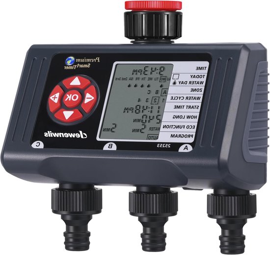 Irrigatiecomputer met 3 Uitgangen, 4 Programma's per Zone, Tuin Irrigatie Klok en Automatische Timer met Regenvertraging en Handmatige Modus van Merkloos