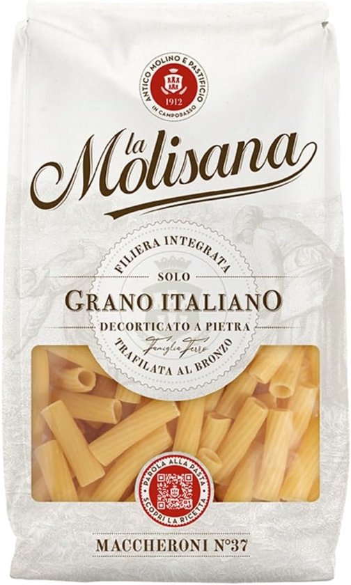 Italiaanse Macaroni Nr. 37 - Ruwe Pasta van Bronsgetrokken Tarwe van Merkloos