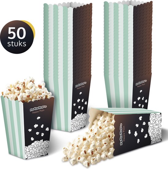 JAP Appliances Happy Pops Box - 50 Popcorn bakjes - Stevige popcorn zakjes