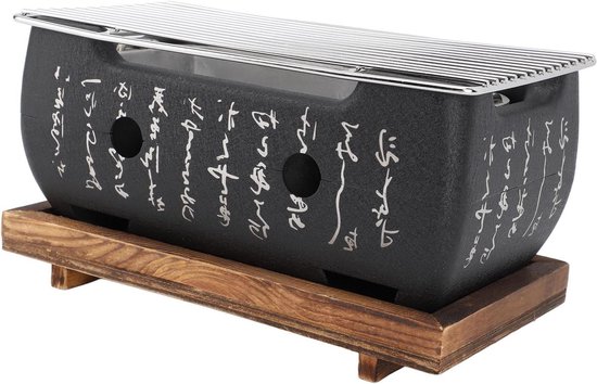 Japanse Grill - Yakiniku Grill BBQ - Buiten Koken - Compact Draagbaar - 26 x 15 x 14 cm - Zwart