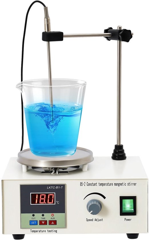JAQZY Magneetroerder - Met Verwarmingsfunctie - roervolume van 2000 ml - Digitaal Display - Eenvoudige Bediening - Veiligheidsalarm van Merkloos