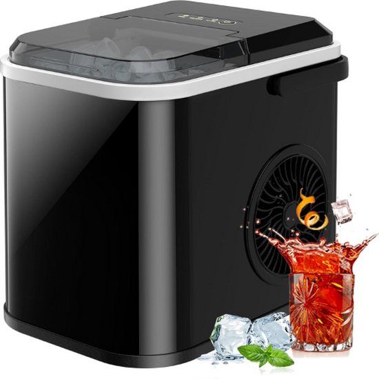 JB® Ijsblokjesmachine - Ijsblokjesmaker - Ijsblokjesmakers - Ijsblokjesmachine Zelfreinigend - Infraroodsensor - Capaciteit 12KG - Zelfreinigingsfunctie - Transparante Venster - Ijsschep Meegeleverd - Binnen 6-10 Min Klaar van JB