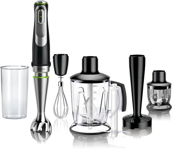 JCP® Staafmixer Set - Staafmixer - Met Hakmolenopstelling - Zwart - 7cm x 7cm x 41cm