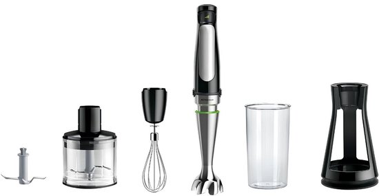 JCP® Staafmixer Set - Staafmixer - Met Hakmolenopstelling - Zwart/Grijs - 7cm x 7cm x 39cm