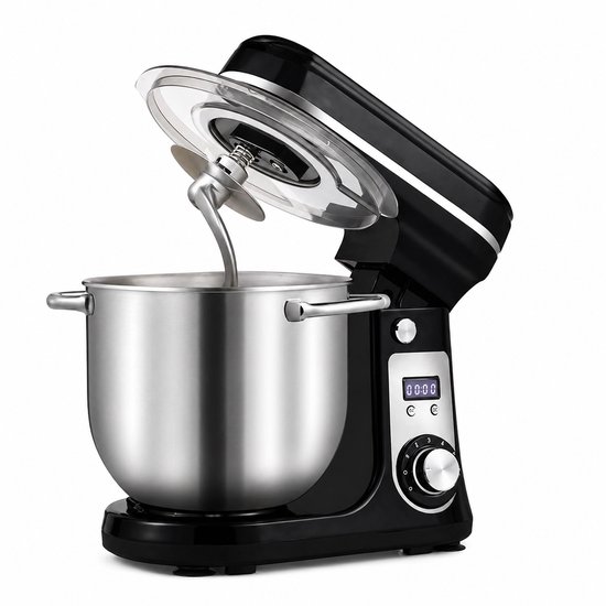 Jensaro Keukenmachine 1200W - Krachtige Stand Mixer 6L - Deegmixer - 6 Snelheden + Pulse - Stil - Groot Vermogen - RVS Kom van Merkloos