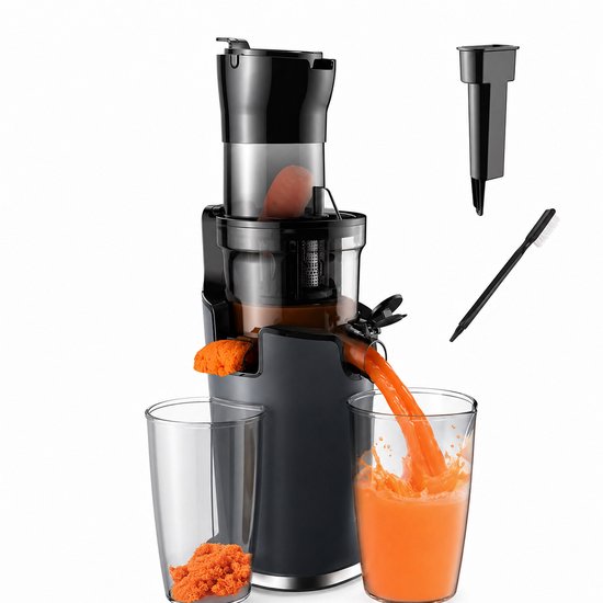 Jensaro Slowjuicer 200W – Koude Pers Sapcentrifuge met 78 mm Vulopening – Voor Hele Groenten & Fruit – Stil & BPA Vrij Design van Merkloos
