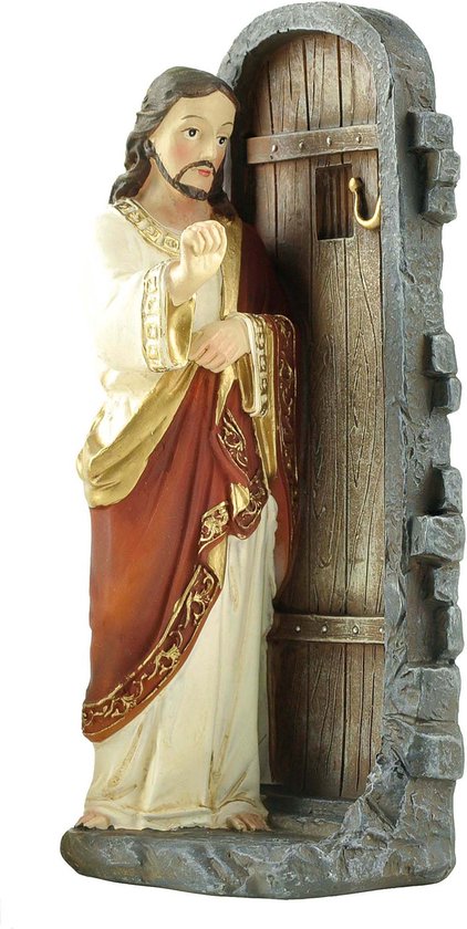 Jezus Bezoek Deur Klop Beeldje - Katholiek - Christelijk