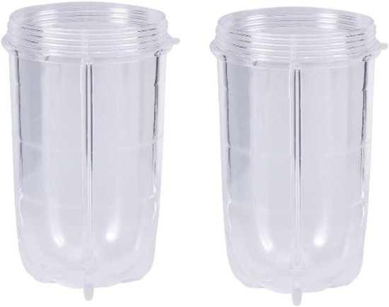JGS Premium - Plastic Juicer Cup Vervangende Onderdelen - Blender Cup Vervanging - Mixer Onderdelen - Doorzichtige Vervangende Cup Juicer - Set van 2 Stuks - Geschikt voor Blender en Juicer (L) van Merkloos