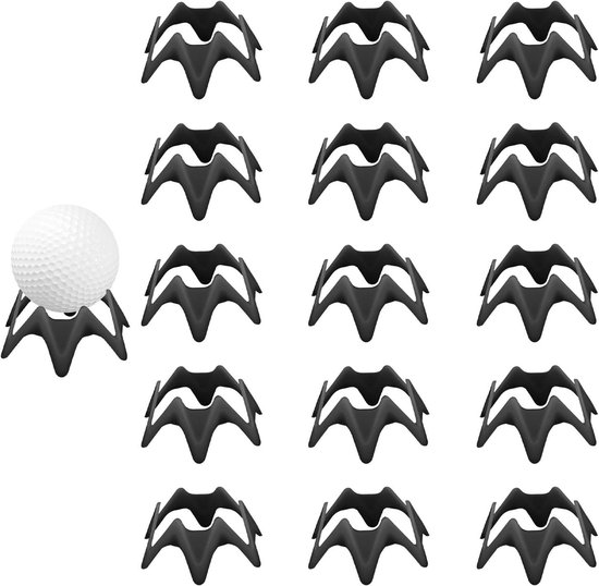 Jhubers Goods - Golf Tee Set - Kunststof - Indoor en Outdoor - Wit - Golf Accessoires - Golf Training - Geschikt voor Alle Golfclubs - Wit - 15 Stuks - Golf Oefenmat Accessoires voor Beginners. van JHubers Goods