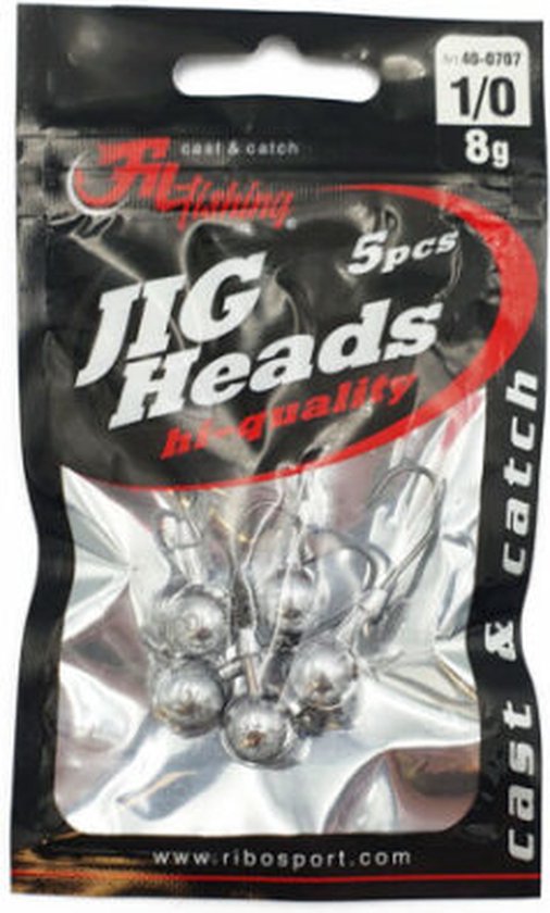 Jighead - 4g - Haakmaat 1/0 - 5 stuks - Loodkop voor Roofvissen - voor kunstaas Shads & Softbaits van Jenzi