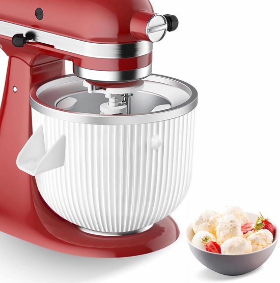JL Cuisine - IJsmachine Opzetstuk - Geschikt voor KitchenAid 4.5QT & 6QT - Voor Sorbet & Gelato van JL Cuisine