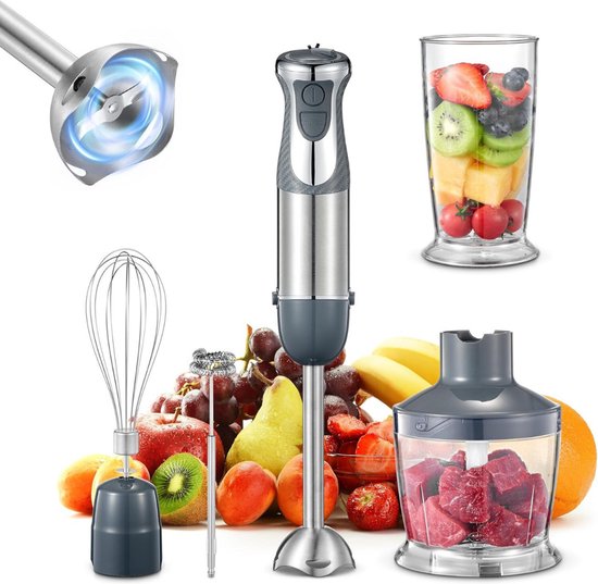 JMZR® Staafmixer Set - Hakmolen - Groentesnijder - Soepmaker - Draadloos van JMZR