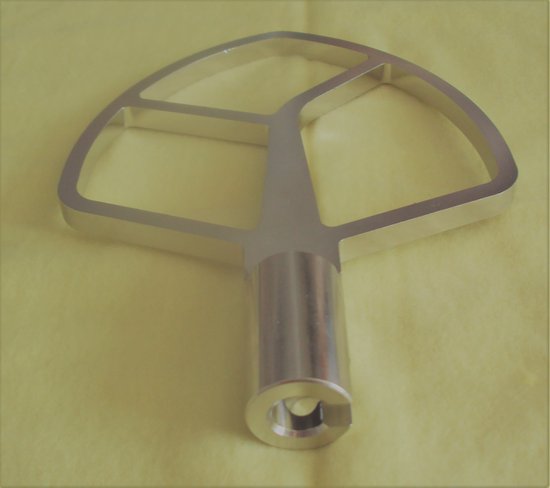 JP25A, RVS platte klopper voor de Kitchenaid met lift; 5KPM5, 3K5, 4K5, 4KG25, 4KPD16, 4KSM50, 5K5, 5KPM50, 5KSM5, 7K5, 9KSM5, K4SS, K5, KDM5, KG25H, KP50, KPM5, KSM5, KSMC50 5KPM5. van KitchenAid