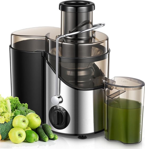 JUILIST® Sapcentrifuges Groenten En Fruit - Slowjuicer - Sapcentrifuges - Juicer Machine - Juicer - 3 Instellingen - Met Reinigingsborstel - Gemakkelijk Te Reinigen - Krachtige Motor - Ingebouwde Schuimafscheider - Bescherming Tegen Oververhitte van JUILIST