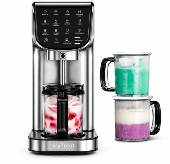 Jurrys ijsmachine - IJsmaker - IJsapparaat - sorbetière - IJsbereider - Verse ingrediënten - Snel klaar - Stabiel - 12in1 - Silver
