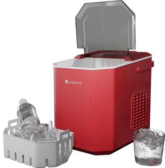 Juskys IJsblokjesmachine IceOracle - Rood - Incl. Toebehoren van Merkloos