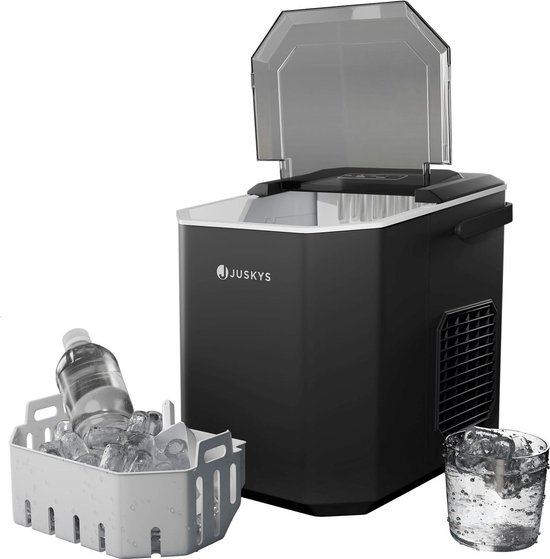 Juskys IJsblokjesmachine IceOracle - Zwart - Incl. Toebehoren van Merkloos