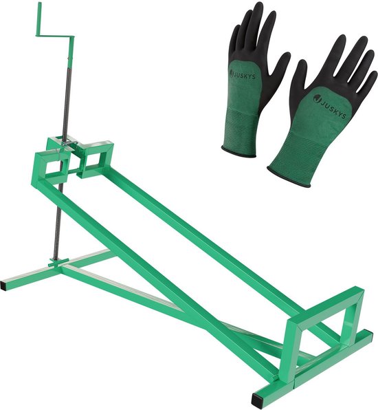 Juskys Zitmaaierkrik / Gazonmaaierlift - Staal - Max. 400 KG - Groen - Incl. Handschoenen van Juskys