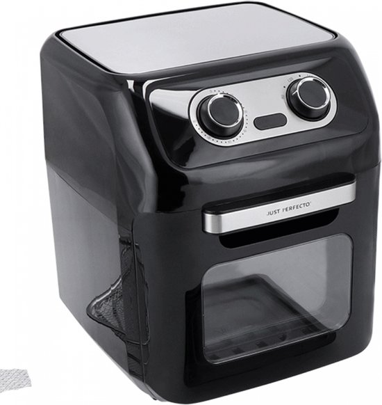 Just Perfecto 12-in-1 Airfryer Oven XXL 12l - 1800W - Heteluchtfriteuse Met 7 Accessoires - RVS - Heteluchtfriteuse Oven - 12 Programmas - Braden, Grillen, Bakken, Roosteren én Frituren En Meer - Overhitting Beveiliging van Just Perfecto
