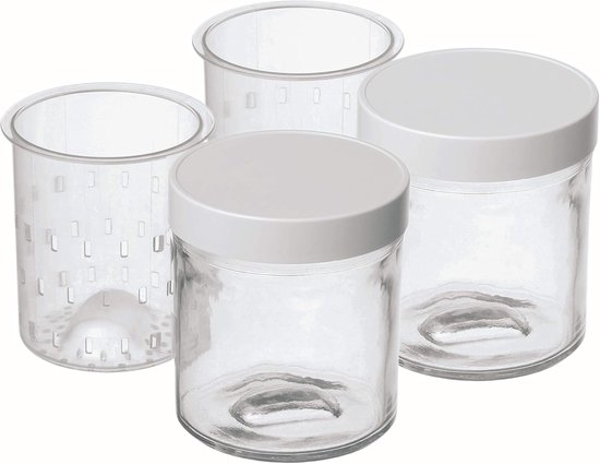 Kaaspotten - Yoghurt potten - Zelfgemaakte Yoghurt - Magnetron Vaatwasserbestendig - 2x 250ml - Transparant