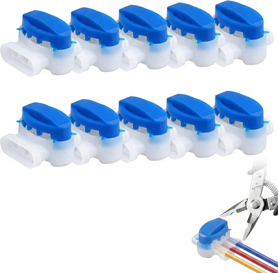 Kabelverbinders voor robotmaaier, 10 stuks, begrenzingskabelverbinders, IPX4 waterdicht en roestvrij contact, voorkomt kabelbreuk en beveiligt nauwkeurige gazones
