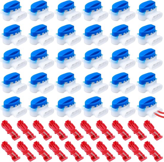 Kabelverbinders voor robotmaaier, 50 stuks, kabelverbinders voor robotmaaier, verbindingsklemmen, kabelklemmen, draadkabelverbinders, 314 waterdichte kabelklem voor robotmaaier, grasmaaiers en auto's