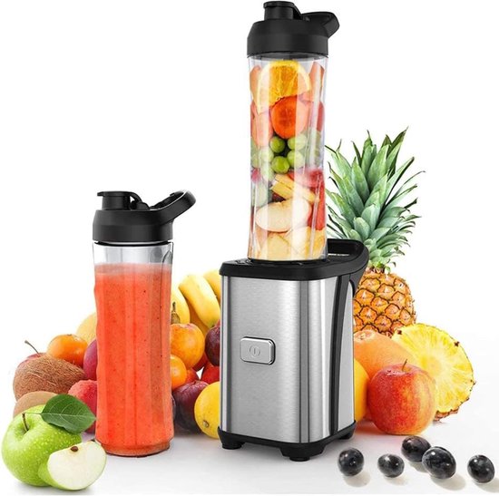 KAD® Blender To Go - Blender - Mini Blender - Zilver- ‎25cm x 24cm x 16cm van Merkloos