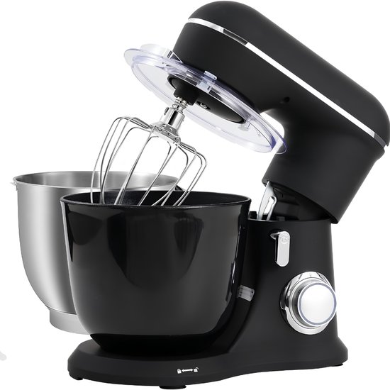 KAD® Deegmachine - Elektrische Deegmixer - Keukenmixer - Zwart - 35cm x 33cm x 22cm