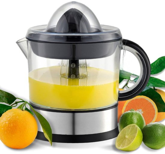 KAD® Sapcentrifuge - Elektrische Sapcentrifuge voor Fruit en Groenten - Smoothie Maker & Slowjuicer - Zwart en Zilver - 15cm x 15cm x 21cm van Merkloos