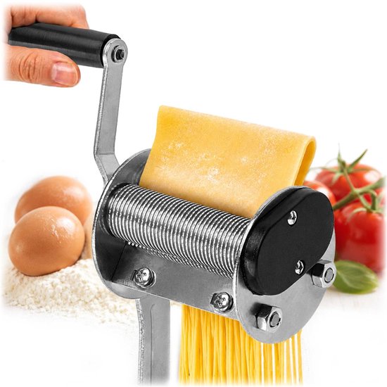 KADAX handmatige pastamachine met handkruk en tafelklem, pastamachine voor zelfgemaakte pasta, pastamaker van roestvrij staal en aluminium, pastamaker