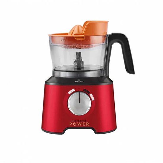 Karaca Mastermaid Power Max - 11-in-1 Keukenrobot 2500W - Deegmixer, Blender, Citruspers, Garde & Rasp - Imperial Rood van Karaca