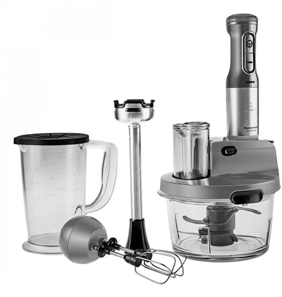 Karaca Mastermaid ProSteel Keukenrobot 2500W – Blender, Hakmolen & Smoothiemaker – 1,5L Glas – Galaxy Grijs