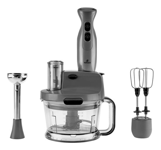 Karaca Pro-Multimax - Keukenrobot – 2000 W – Grijs – Multifunctionele Foodprocessor van Karaca