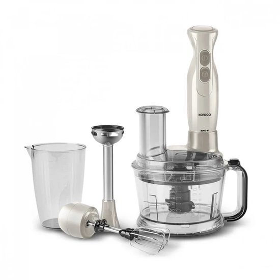 Karaca Pro-Multimax - Keukenrobot 6-in-1 – Iconic Beige & Latte – 2000W van Karaca