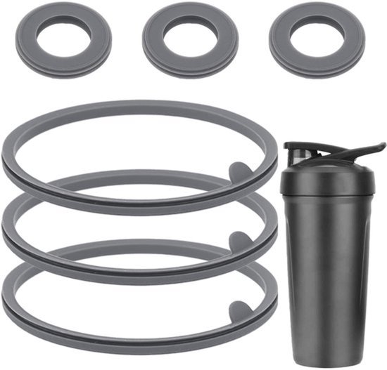 KARZO - 6 stuks vervangende siliconen pakking voor Blenderbottle Strada Flip Shaker Cup van roestvrij staal, lekvrij en geschikt voor 24oz en 28oz modellen in grijze kleur van Merkloos