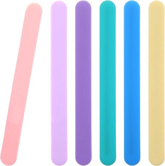 KARZO - Herbruikbare siliconen roerstaafjes - Set van 6 - Voor het roeren van epoxyhars - Mixen van gezichtsmaskers van Merkloos