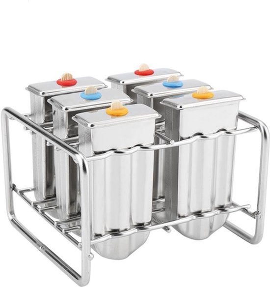 KARZO - Rvs Ijs Popsicle Mallen Kit Ijs Pop Makers met Lade Industriële Thuis Keuken DIY Ijs Pop Maker Tool (2#) van Merkloos