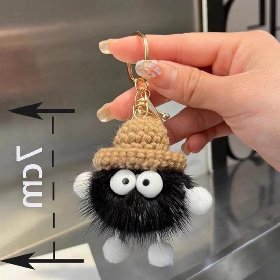 Kawaii Bear Sleutelhanger met Pom Pom, Schattige Sleutelhanger voor Vrouwen, Perfecte Cadeau voor Meisjes en Rugzakken, Bling Bling Sleutelhanger voor Kerstmis van Merkloos