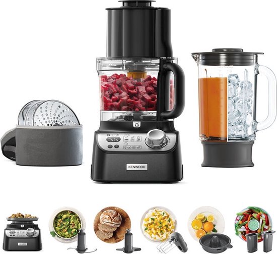 Kenwood FDM72.990BK keukenmachine 1000 W 3 l Zwart Ingebouwde weegschalen van Merkloos