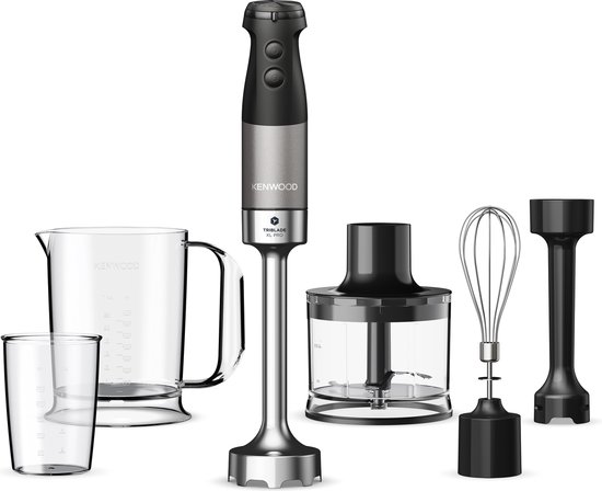 Kenwood HBM80.322BK Triblade XL Pro - Staafmixer - 1200W - Grijs van Kenwood