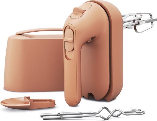 Kenwood Quickmix GO handmixer HMP40.000RD - Roze - Alles in één opbergsysteem - Geïntegreerde maatlepel - 350W - 5 snelheden en slow start - 30% gerecycled plastic - [onderdeel GO collectie] van Kenwood