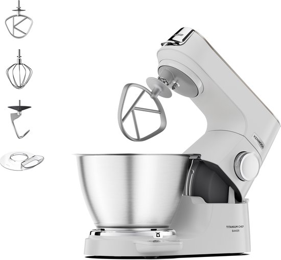 Kenwood Titanium Chef Baker keukenmachine 1200 W 5 l Zilver Ingebouwde weegschalen van Kenwood