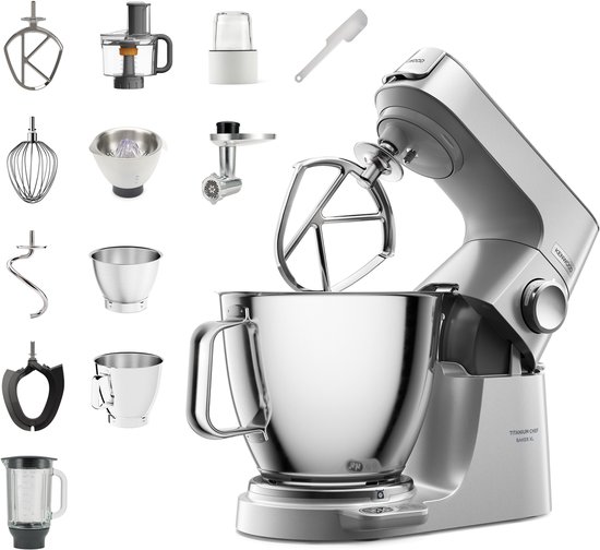Kenwood Titanium Chef Baker XL Silver KVL85.704SI keukenmachine 1200 W 7 l Zilver Ingebouwde weegschalen