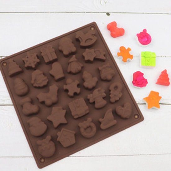 Kerst Chocolade Mallen, 25 Stuks, Silicoon Antikleef Coating voor Taarten en Snoepjes Bakken