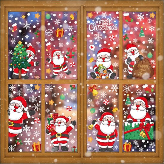 Kerst vensterstickers - Decoratie voor de feestdagen van Merkloos