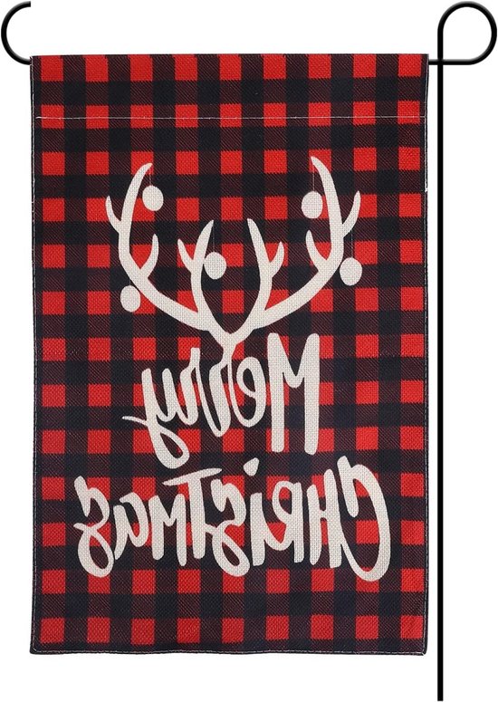 Kersttuinvlag, 45x30cm Dubbelzijdige Vlag voor Buiten, Decoratieve Kerstversiering voor Tuin en Oprit van Merkloos