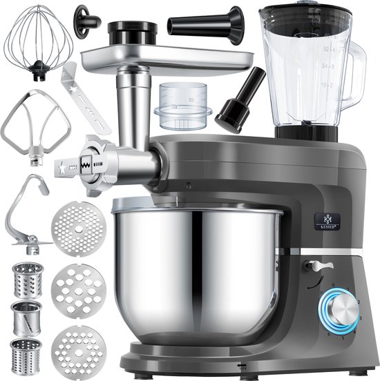 KESSER® Keukenmachine K-KM 3000 3in1 met Vleesmolen & Sapcentrifuge - Anthraciet