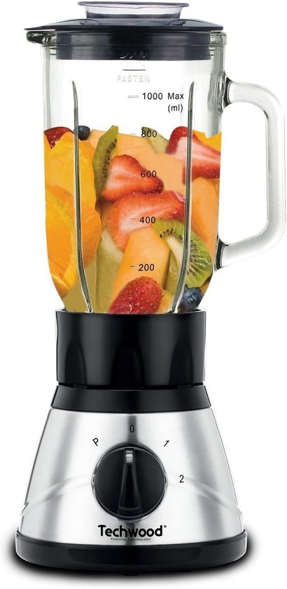 Keuken Blender - Mixer Kan - Smoothies Maken - 2 Snelheden - 1 Liter - Zwart RVS