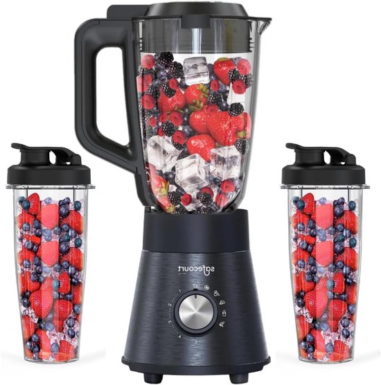 Keuken Blender - Smoothie Maker - Gezond Eten - 5 Programma's - 1.5L - Zwart